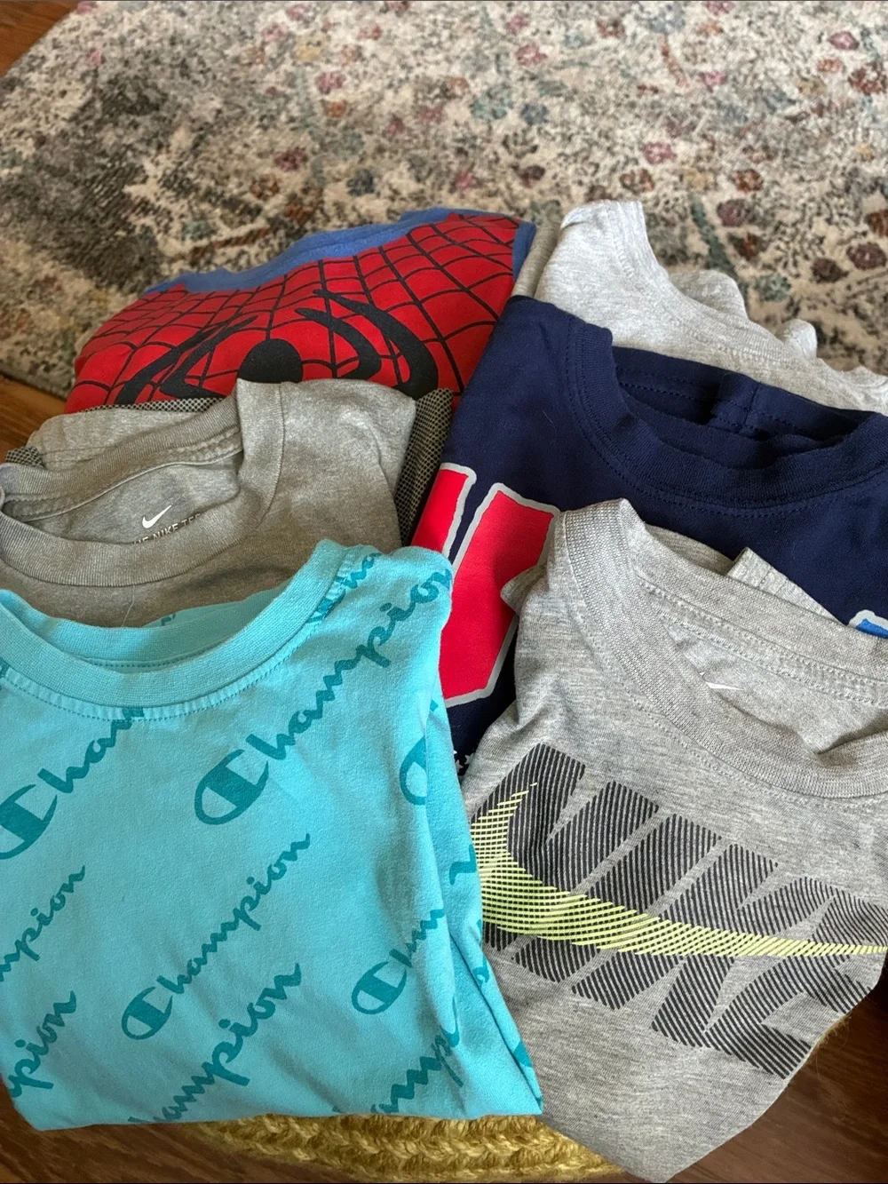 Champion Light Blue Logo Kids Short-Sleeve Tee